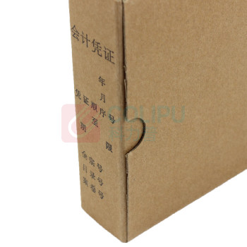 企采严选 会计凭证收纳盒 28.5*15*4cm 牛皮纸双封口加厚 记账盒
