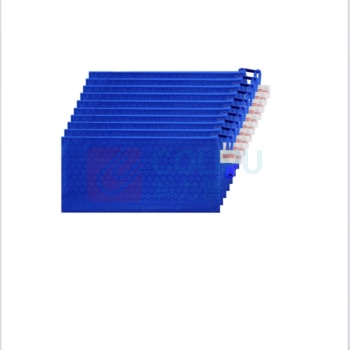 信发 TRNFA 拉链文件袋 10个装 防水足球纹票据袋公文袋 A5 (深蓝色)