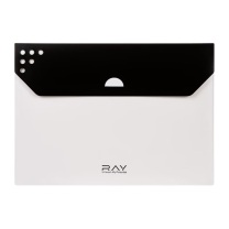 齐心 Comix RAY系列文件袋按扣资料袋 A3299 A4 10只 (白黑撞色)