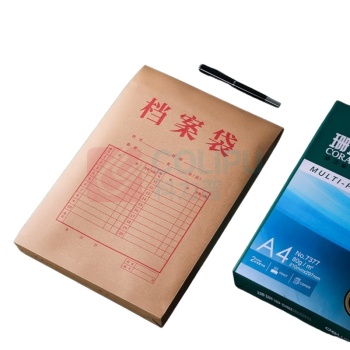 得力(deli) 牛皮纸档案袋 DP067 A4 30mm 175g (黄色) 10个/包 DC