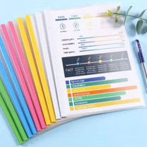 智权 透明拉杆夹抽杆夹文件夹学生考试产检报告资料收纳 A4/15mm (绿蓝粉黄白 颜色随机)