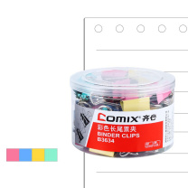 齐心 Comix 长尾夹 EB411 4#25mm 96只 (彩色) 彩色长尾夹票夹 金属燕尾夹票据夹子 办公用品