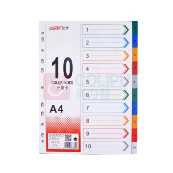 远生 USIGN 十色胶质分类索引 US-010 A4 (彩色) 10页/套