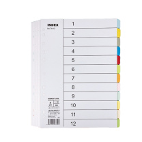 金得利 KINARY 纸质12页索引纸分页纸 T1412 A4 (彩色) 5套/包