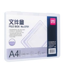得力 deli 透明文件盒 5701 A4 (透明蓝)