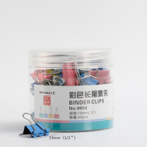 上汇 彩色长尾票夹 0056 15mm (彩色) 60只/筒 DC