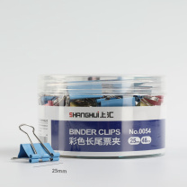 上汇 彩色长尾票夹 0054 25mm (彩色) 48只/筒 DC