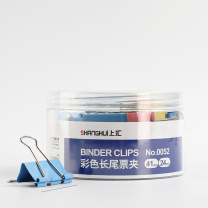 上汇 彩色长尾票夹 0052 41mm (彩色) 24只/筒 DC