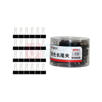 晨光 M&G Eplus筒装黑色长尾夹 3号 ABS92734 32mm 24个/筒