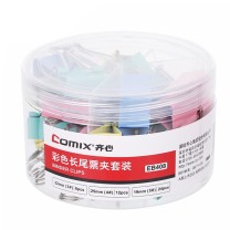 齐心 Comix 长尾夹 EB408 32mm6只 25mm12只 19mm24只 42只/筒 DC