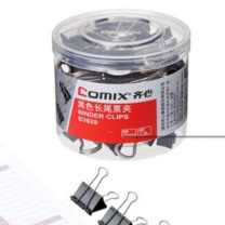 齐心 Comix 长尾夹 B3629 (黑色) 19mm