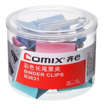 齐心 Comix 长尾夹 B3631 12只/筒 