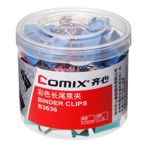 齐心 Comix 长尾夹15mm B3636 60只/筒 (彩色)