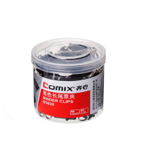 齐心 Comix 长尾夹 B3630 6#15mm (黑色) 60只/筒
