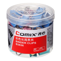齐心 Comix 长尾夹/燕尾夹/票夹 B3636 6#15mm 60只/筒