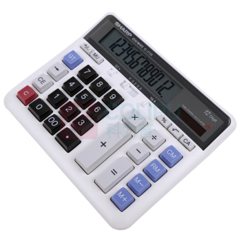 夏普 SHARP 双电源电脑按键 EL-2135-WH 12位 (白色)