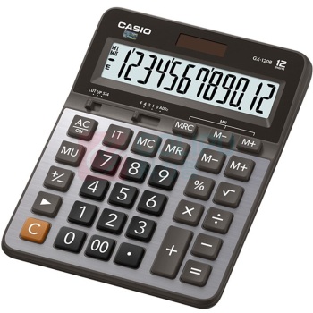 卡西欧 CASIO 12位数字显示双电源办公普通计算器 GX-120B 大号 10个/盒
