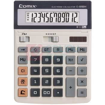 齐心 Comix 双电源宽屏计算器 C-1200H 12位 10台/盒