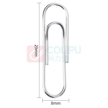 得力 deli 镀镍回形针 0018 29mm (银色) 100枚/盒