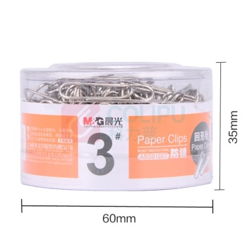晨光 M&G 3#PVC筒装镀镍回形针 ABS91697 3# 29mm (银色) 200枚/筒 192筒/箱