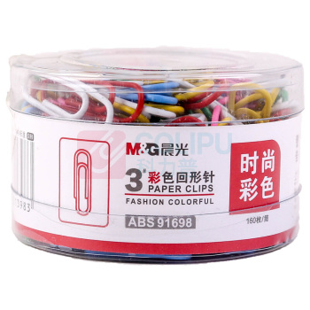 晨光 M&G 3#PVC筒装彩色回形针 ABS91698 3# 29mm 160枚/筒