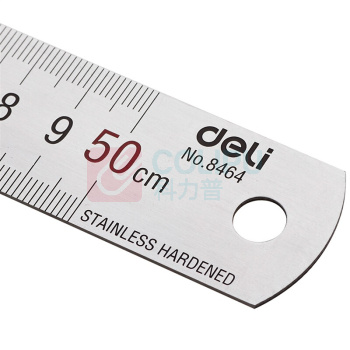 得力 deli 不锈钢直尺 8464 50cm (银色) 4把/组