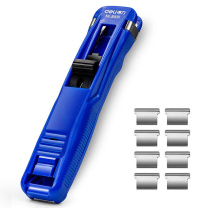 得力 deli 推夹器 8591 16mm (蓝色) 推夹器1个+补充夹8枚