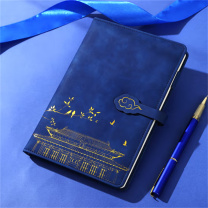 嘉然恒 复古祥云搭扣故宫国潮中国风笔记本子 JRH-JSB-20365 A5 (深空蓝)