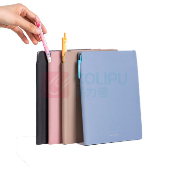 得力 deli 可插笔皮面本 22290 A5 112张/本 (黑色)