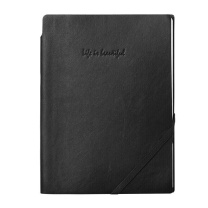 齐心 Comix 斜绑带皮面笔记本 ECC5851 A5/98张 (黑色) 电商专供 DC