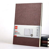 齐心 Comix A4/160张大号商务笔记本子皮面本会议记录本记事本文具 C5816加厚 (棕色)