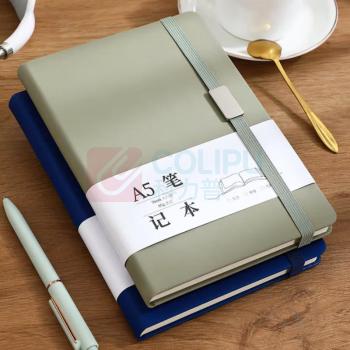 融银之汇 笔记本带页码绑带记事本加厚 A5 ((红、蓝、绿、灰、棕色随机发货))