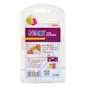 N次贴 Stick 'N 超粘卷筒便签纸胶带座 36540 25mm*10m (荧光洋红、黄) 2卷/卡 DC
