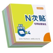 N次贴 Stick 'N 粉彩4色 可再粘便条纸 32048 76*76mm (黄色、粉红色、蓝色、绿色) 100页/本 4本/包