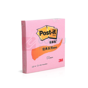 3M 报事贴 654P-PI 76×76mm (粉红) 100页/本 12本/包 新老包装交替中，以实物为准