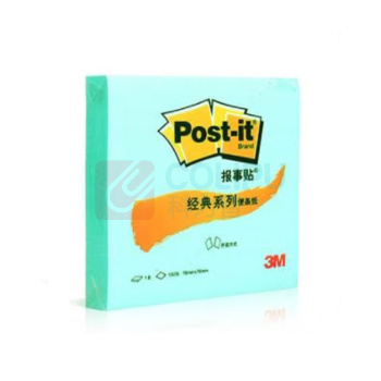 3M 报事贴 654P-BG 76*76mm (蓝绿色) 100页/本 12本/包