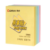 齐心 Comix 400页强力系列便利贴/便签纸/便签本/易事贴/百事贴四色混装 76*76mm 4本装(4色)D5005 