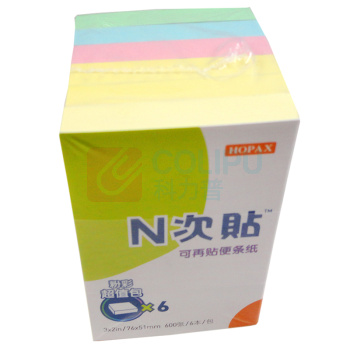 N次贴 Stick 'N 可再贴便条纸/便利贴/百事贴6本配色装 32025 76*51mm