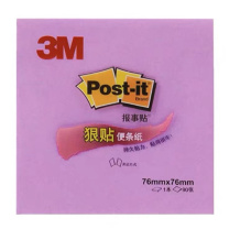3M 便捷易用强力便条纸便签贴 654sp 76mm*76mm 90页/本  颜色随机发货指定请备注