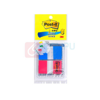 3M 透明塑料 指示标签 680-2PK-1 25*44mm*2 (蓝色、红色) 20页/条 2条/包