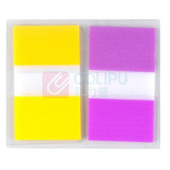 3M 透明塑料 指示标签 680-2PK-3 25*44mm*2 (黄色、紫色) 20页/条 2条/包