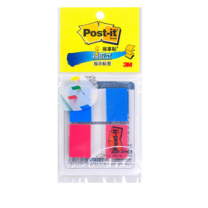 3M 标签纸 680-2PK-1 25*44mm,20张/色,红+蓝两色透明胶质指示标签ht (红+蓝)