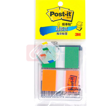 3M 指示标签 680-2PK-2 25*44mm, 20张/色, 绿+橙两色透明胶质指示标签ht (绿+橙)
