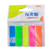 N次贴 Stick 'N 透明塑料 指示标签 34013 45*12mm*5 (荧光5色) 20页/条 5条/包