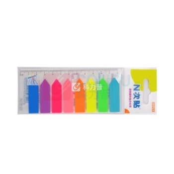 N次贴 Stick 'N 透明塑料 指示标签 34022 42*12mm*8 (荧光8色) 10页/条 8条/包