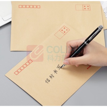 齐心 Comix 牛皮纸信封信纸邮局标准信封袋 长230mm宽120mm
