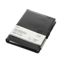 晨光 M&G 普惠型PU活页皮面笔记本 APYF4T74A 18K (黑色) 100页 封面插袋/磁扣笔插