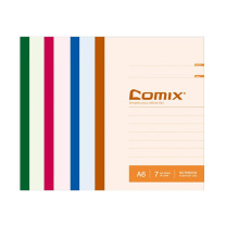 齐心 Comix 无线装订笔记本/软抄本 12本A6/50张 C4512 (绿、红、蓝、黄随机颜色)