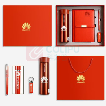 融银之汇 商务礼品套装 四件套 (红色) 笔记本+乐扣保温杯+笔+8股雨伞