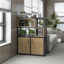 东业家具 储物柜屏风铁艺复古工业办公室餐厅隔断储物柜 120*25*120cm